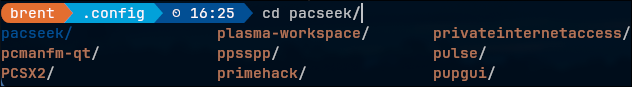 an example of the completion menu in action